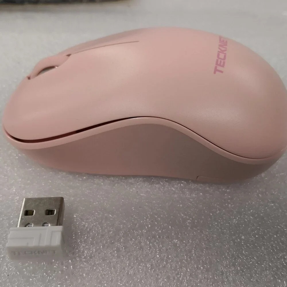 TECKNET Wireless Mouse for Laptop, 2.4GHz USB Mini Cordless Pink EWM01233